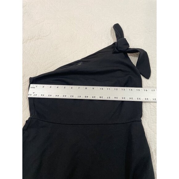 Banana Republic Womens Party One-Shoulder Ponte Fit-and-Flare Dress Black SIZE 6 - Picture 6 of 6